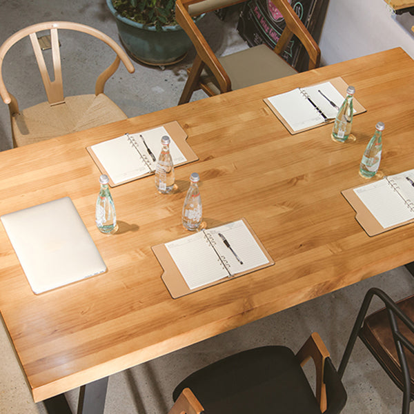 Rectangle Double Pedestal Table Industrial Solid Wood Kitchen Desk