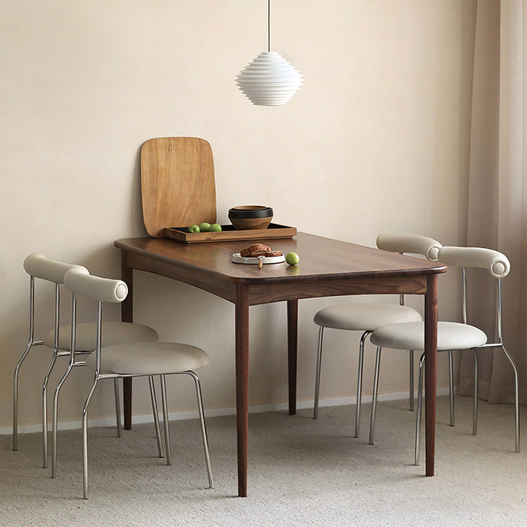 Industrial Rectangle Home Fixed Table Solid Wood Dining Room Desk