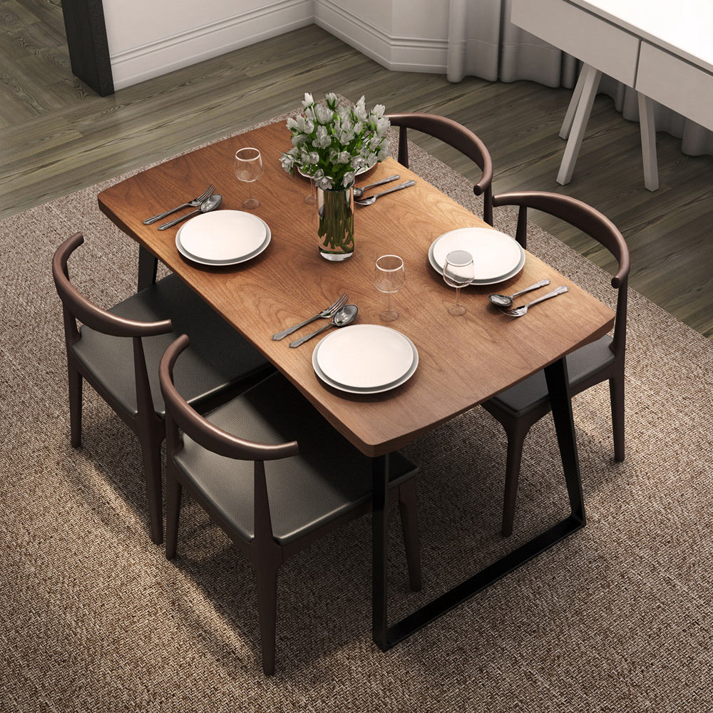 Double Pedestal Kitchen Table Industrial Solid Wood Dining Room Desk
