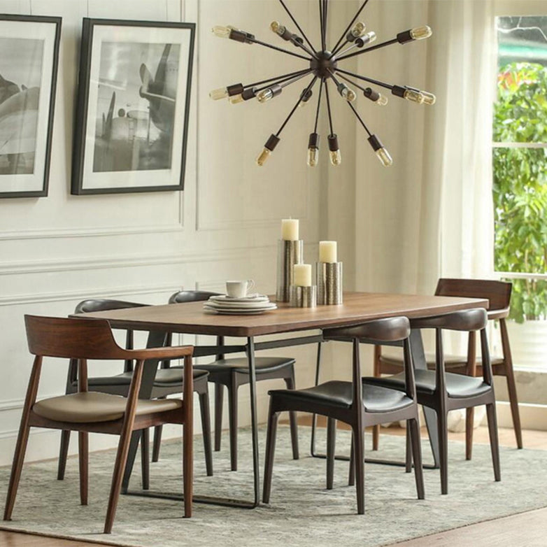 Double Pedestal Kitchen Table Industrial Solid Wood Dining Room Desk