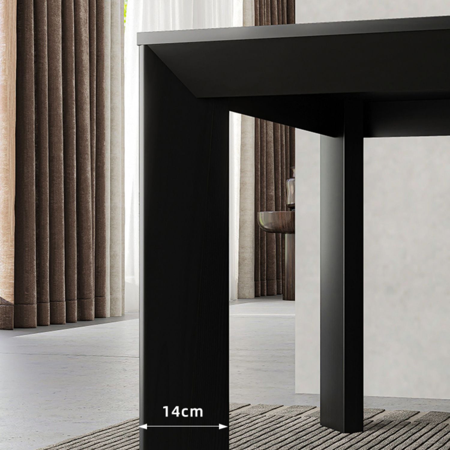 Industrial Rectangle Dining Room Table Solid Wood Fixed Kitchen Desk