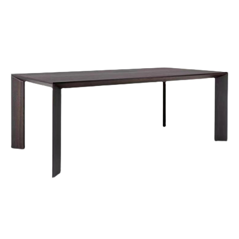 Industrial Rectangle Dining Room Table Solid Wood Fixed Kitchen Desk