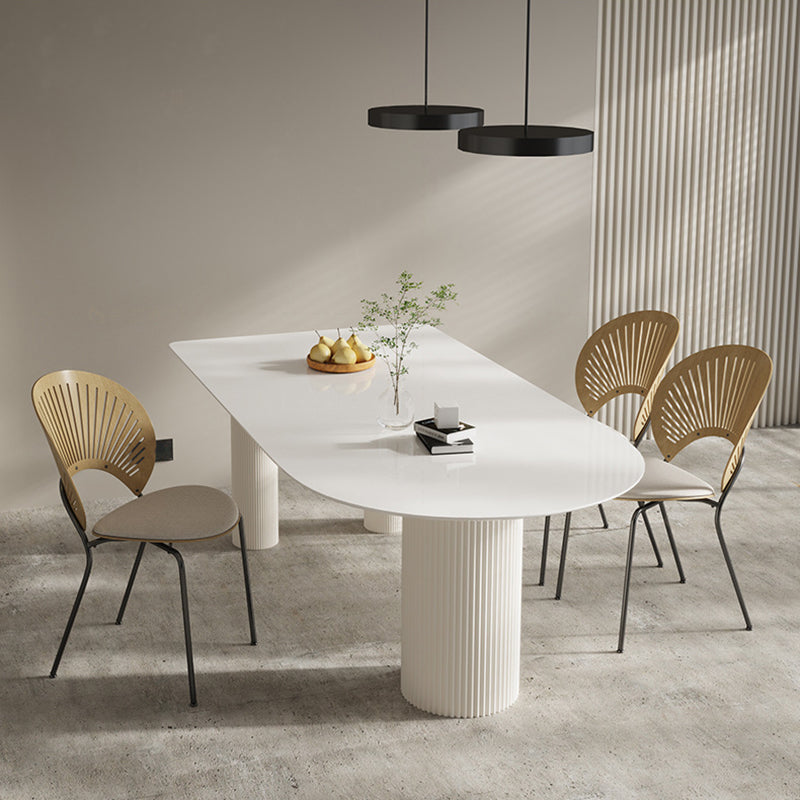 Metal and Stone Table Glam Style Minimalist Home Freeform Dining Table