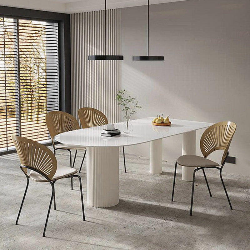 Metal and Stone Table Glam Style Minimalist Home Freeform Dining Table