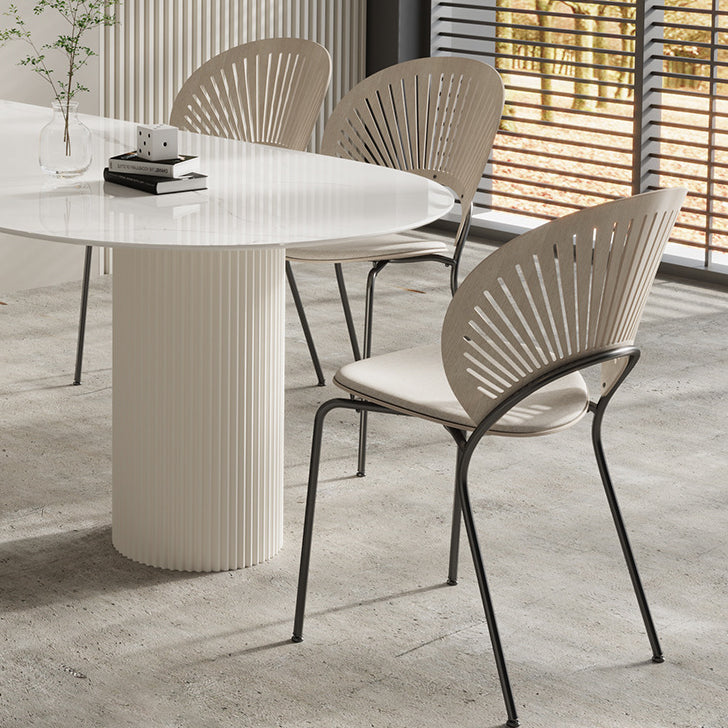 Metal and Stone Table Glam Style Minimalist Home Freeform Dining Table