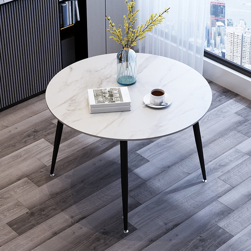 Metal and Stone Table Glam Style Minimalist Family Round Dining Table