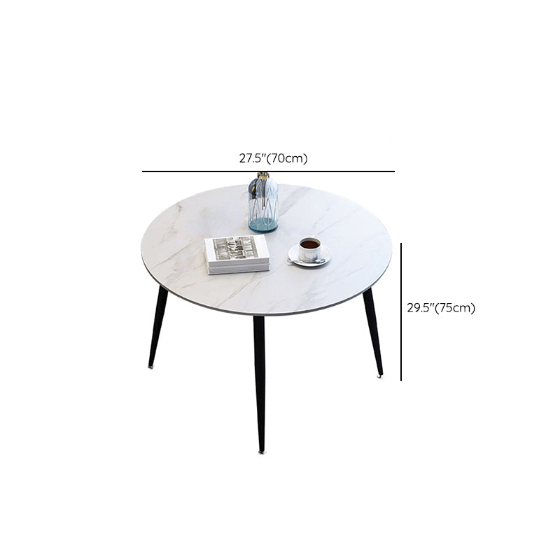 Metal and Stone Table Glam Style Minimalist Family Round Dining Table