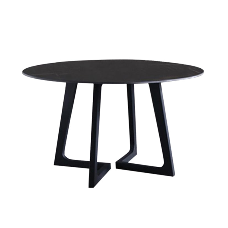 Metal and Stone Table Glam Style Simple Home Black Round Dining Table