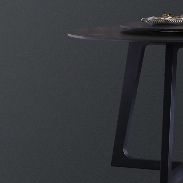 Metal and Stone Table Glam Style Simple Home Black Round Dining Table