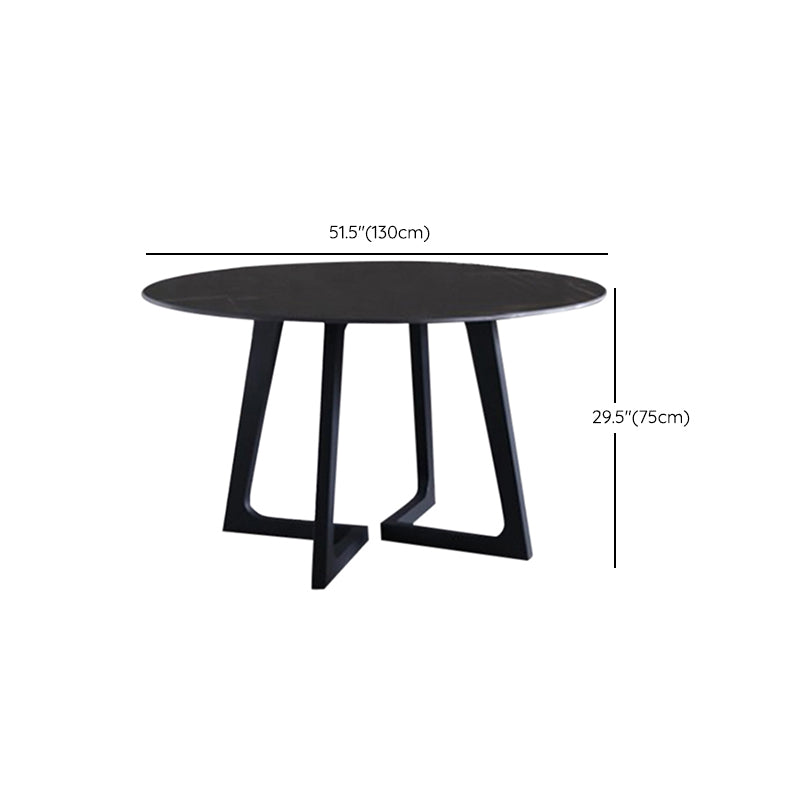 Metal and Stone Table Glam Style Simple Home Black Round Dining Table