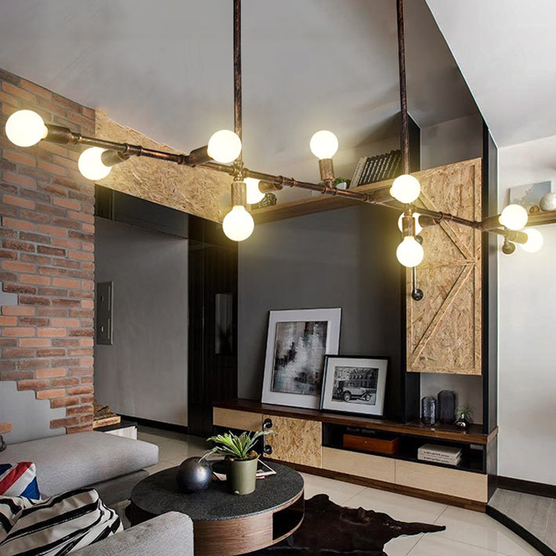 7/11 Lights Exposed Island Pendant Light Farmhouse Style Antique Bronze Wrought Iron Hanging Island Light