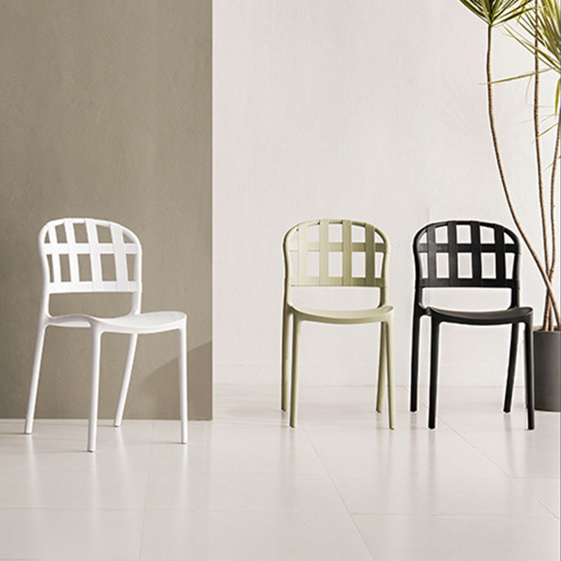 Contemporary Side Chair Plastic Open Back Dining Room Chair for Home