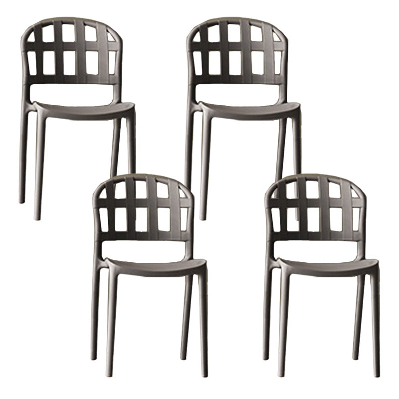 Contemporary Side Chair Plastic Open Back Dining Room Chair for Home