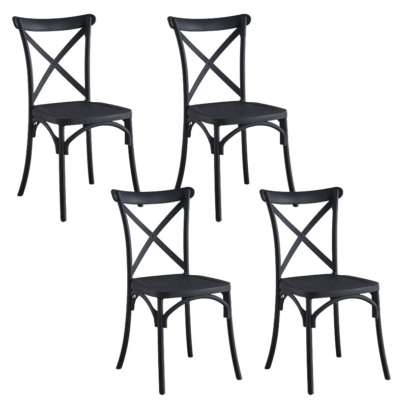 Cross Back Side Chair Contemporary Plastic Kitchen Dining Side Chair