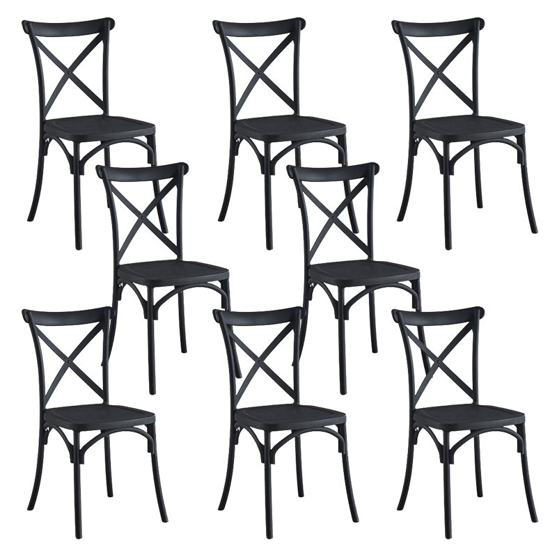 Cross Back Side Chair Contemporary Plastic Kitchen Dining Side Chair