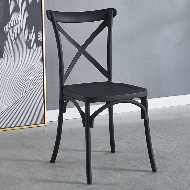 Cross Back Side Chair Contemporary Plastic Kitchen Dining Side Chair