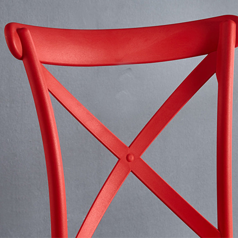 Cross Back Side Chair Contemporary Plastic Kitchen Dining Side Chair