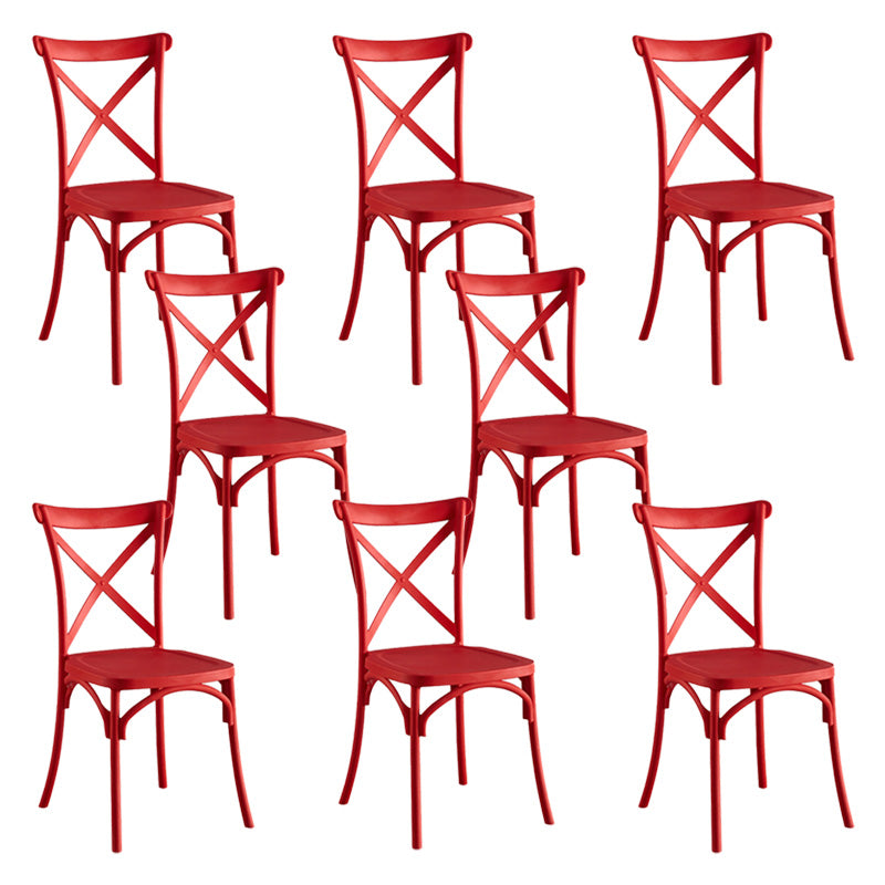 Cross Back Side Chair Contemporary Plastic Kitchen Dining Side Chair