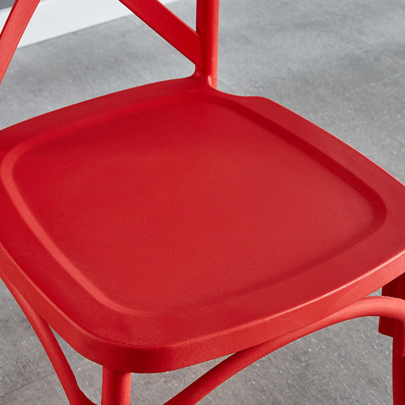 Cross Back Side Chair Contemporary Plastic Kitchen Dining Side Chair