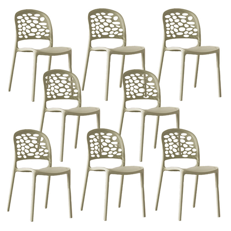 Modern Side Chair Open Back Plastic Dining Room Chair for Dining Room