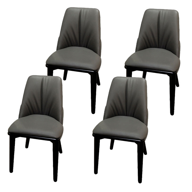 Contemporary Upholstered Dining Chairs Parsons Side Chair in Grey