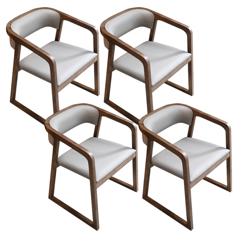 Contemporary Wood Dining Arm Chairs Open Back Dining Side Chair for Restaurant Use