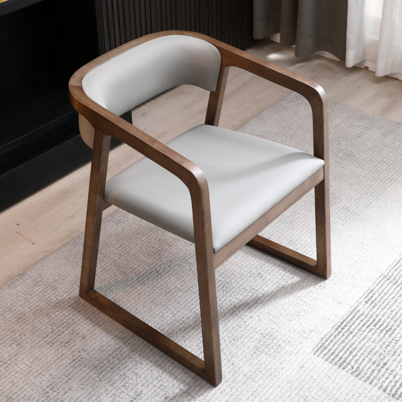 Contemporary Wood Dining Arm Chairs Open Back Dining Side Chair for Restaurant Use