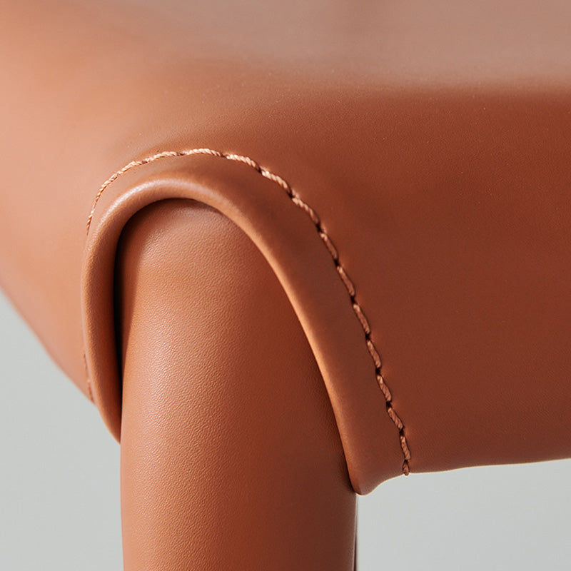 Modern Style Leather Side Chair Armless Metal Side Chair for Home Use