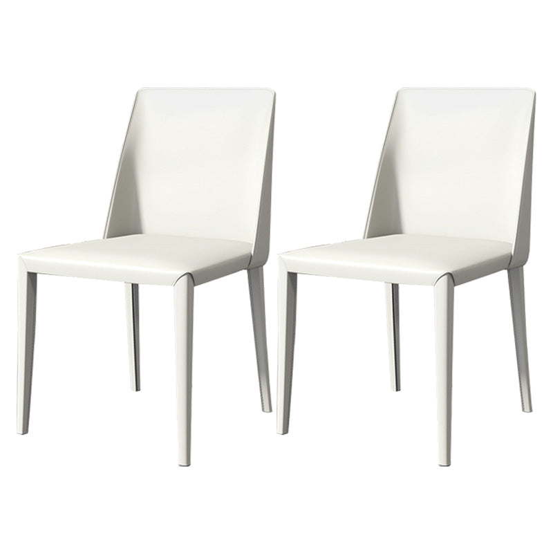 Modern Style Leather Side Chair Armless Metal Side Chair for Home Use