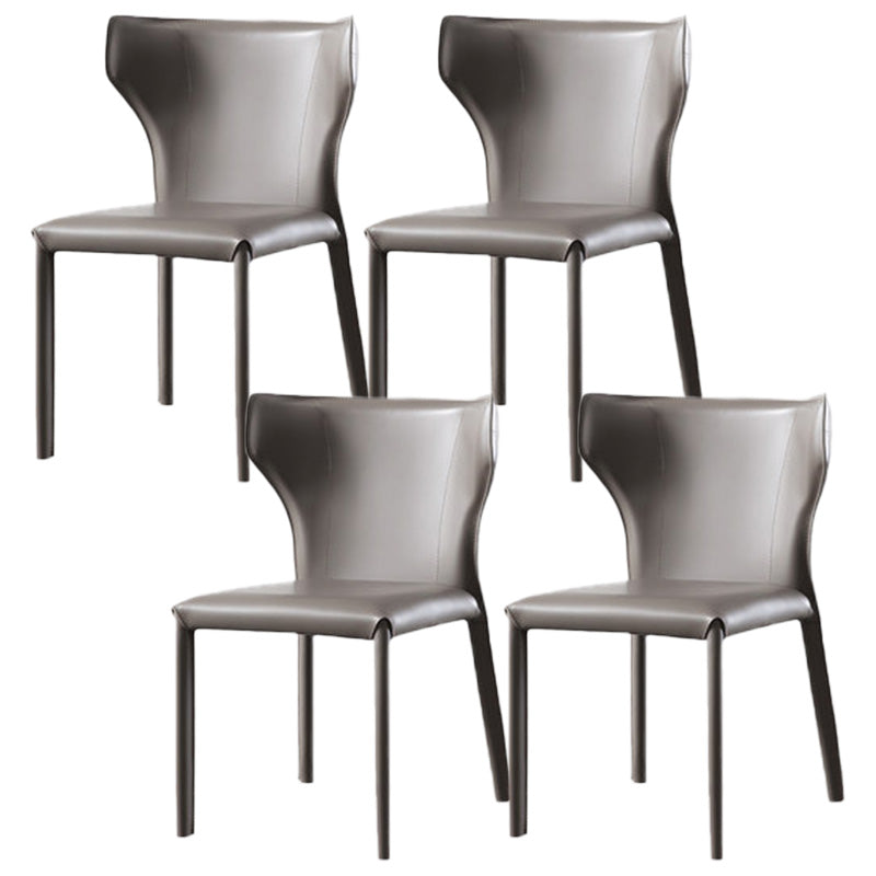 Contemporary Leather Dining Room Chair Wingback Parsons Chair for Home Use