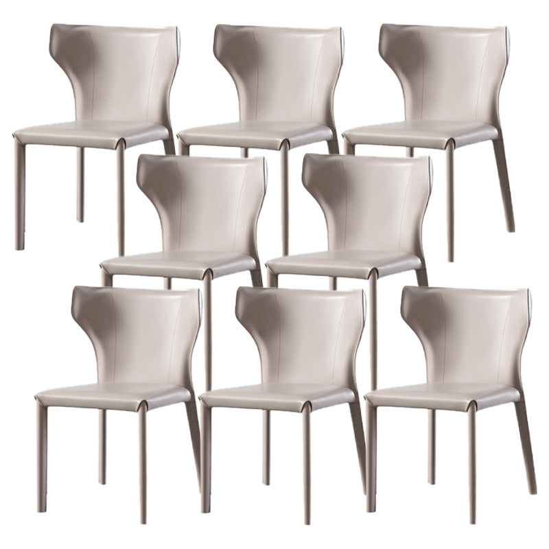 Contemporary Leather Dining Room Chair Wingback Parsons Chair for Home Use