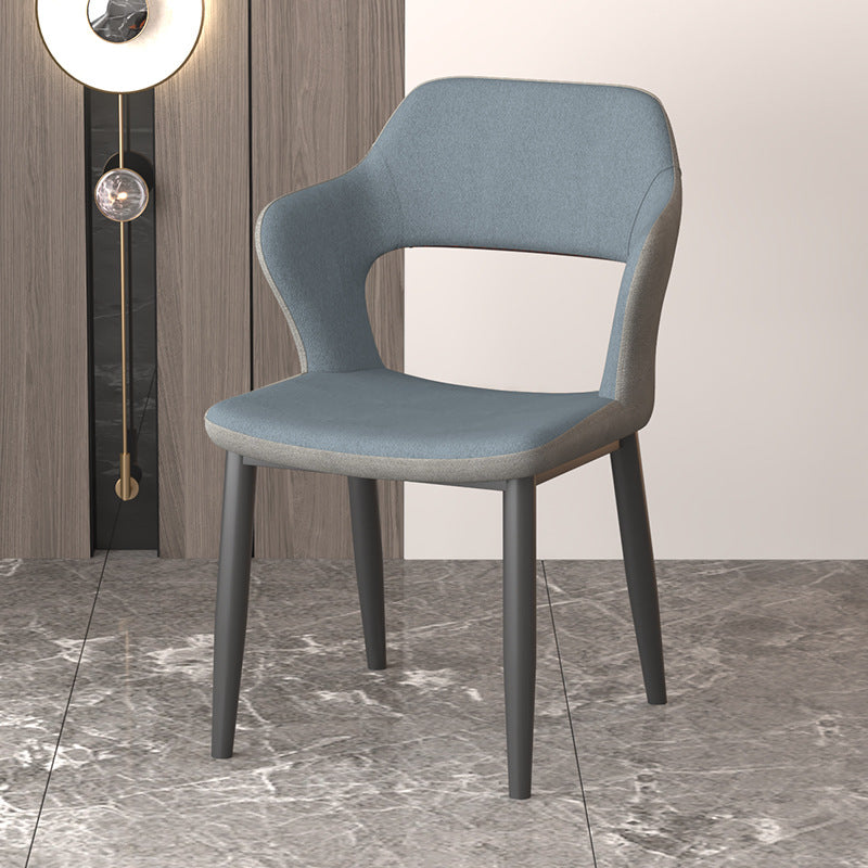 Modern Faux Leather Dining Side Chairs Open Back Dining Arm Chair for Dining Room