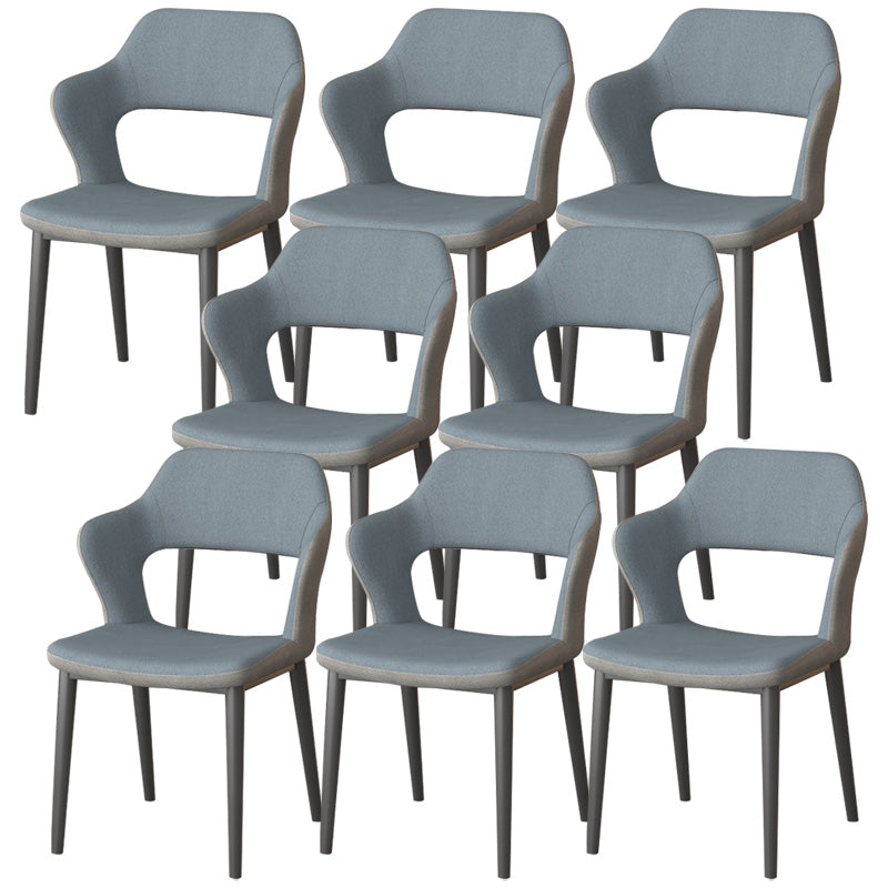 Modern Faux Leather Dining Side Chairs Open Back Dining Arm Chair for Dining Room