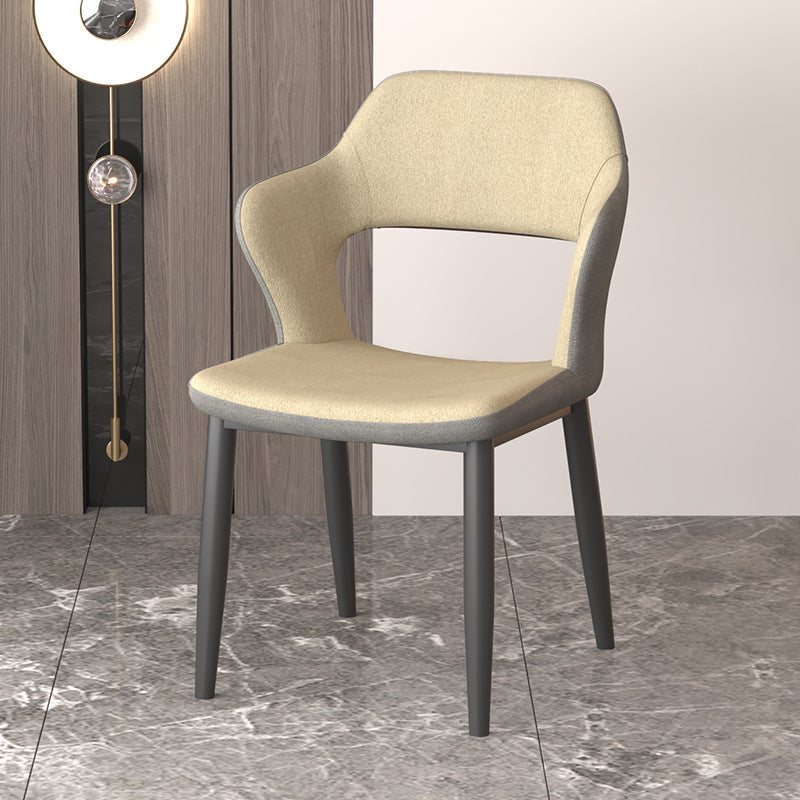 Modern Faux Leather Dining Side Chairs Open Back Dining Arm Chair for Dining Room