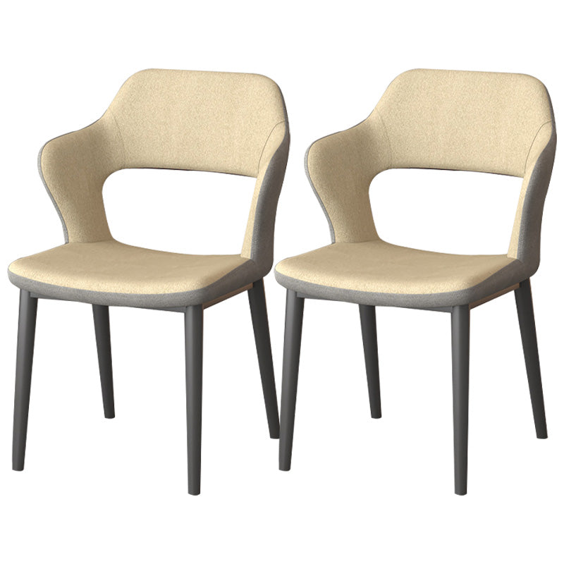 Modern Faux Leather Dining Side Chairs Open Back Dining Arm Chair for Dining Room