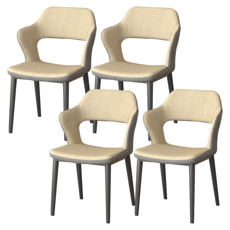 Modern Faux Leather Dining Side Chairs Open Back Dining Arm Chair for Dining Room