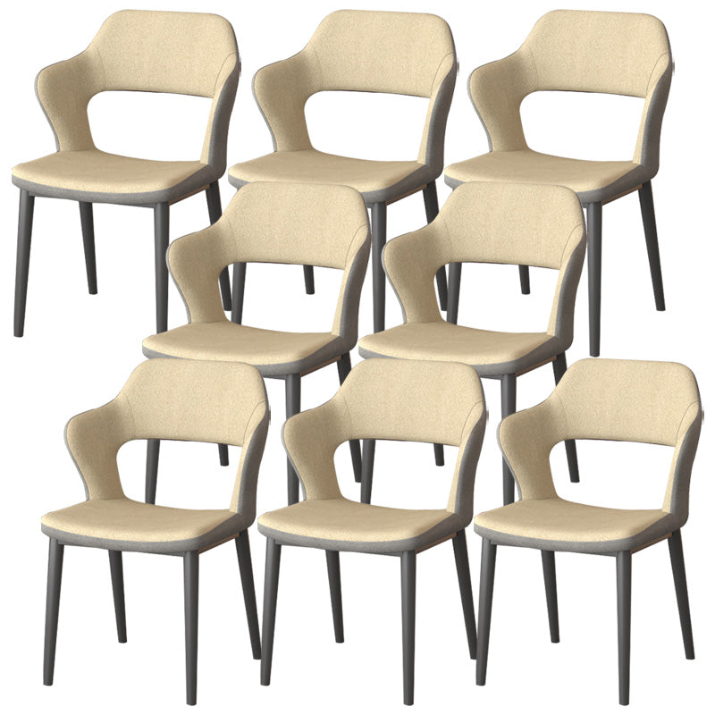 Modern Faux Leather Dining Side Chairs Open Back Dining Arm Chair for Dining Room