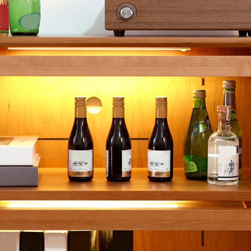 Modern Style Sideboard Cabinet Home Wooden Side Board with Glass Doors