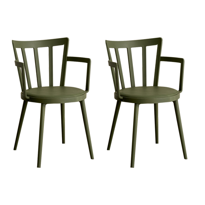 Contemporary Style Arm Chair Plastic Winsor Back Indoor Chair for Dining Room