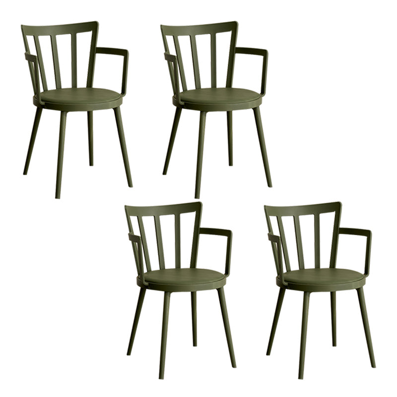 Contemporary Style Arm Chair Plastic Winsor Back Indoor Chair for Dining Room