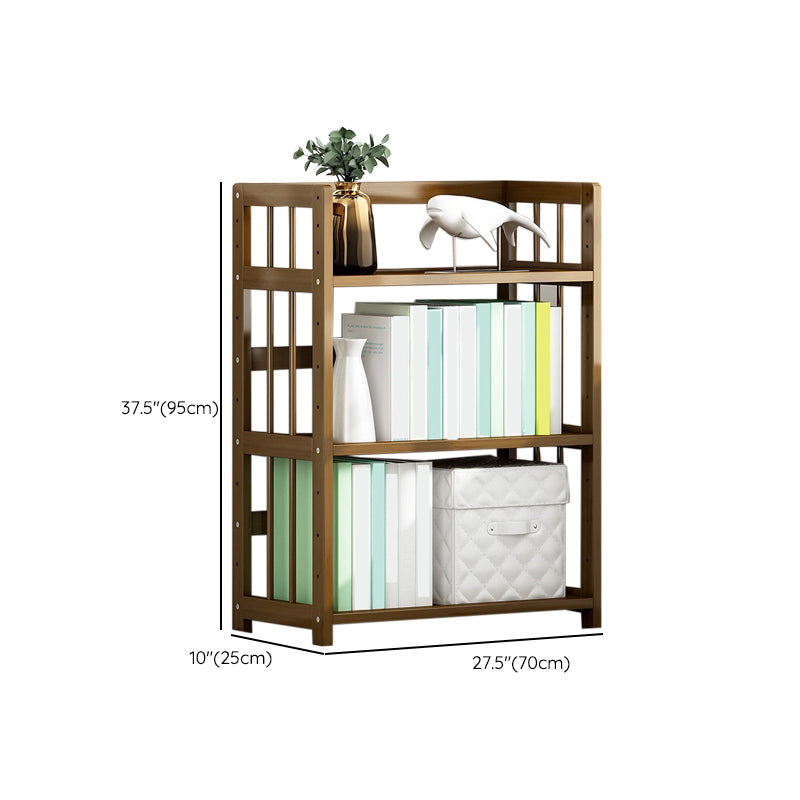 Contemporary Etagere Bookshelf Bamboo Shelf Bookcase for Home