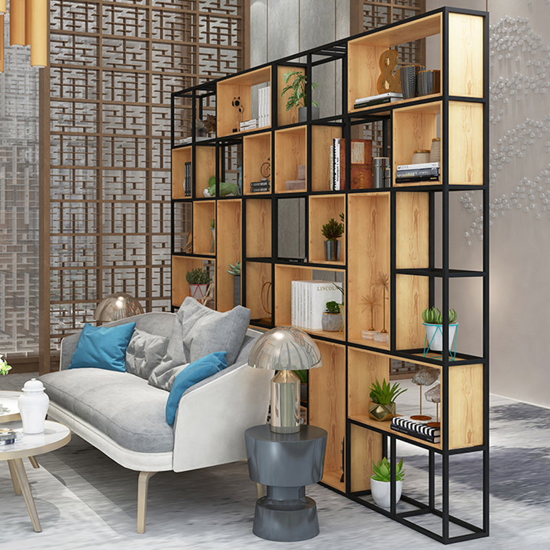Open Shelf Bookcase Contemporary Metal Bookshelf for Dining Room