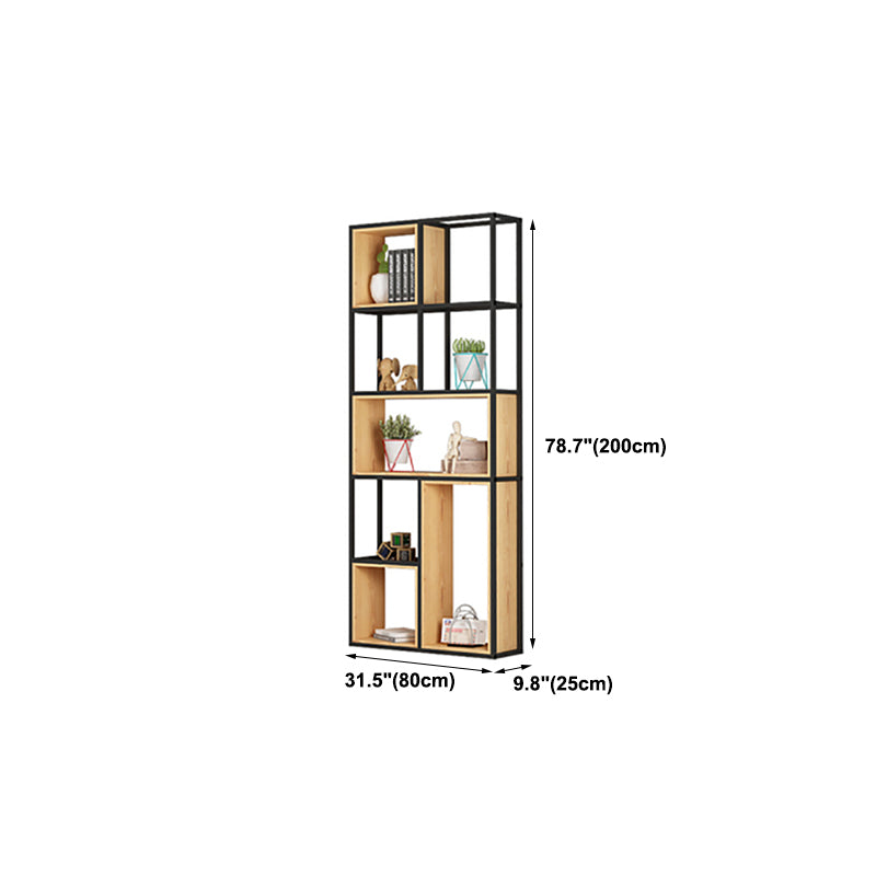 Open Shelf Bookcase Contemporary Metal Bookshelf for Dining Room