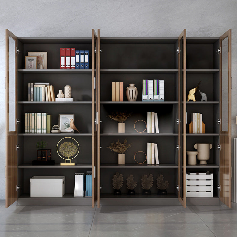 Contemporary Bookcase Closed Back Engineered Wood Vertical Shelf Bookcase