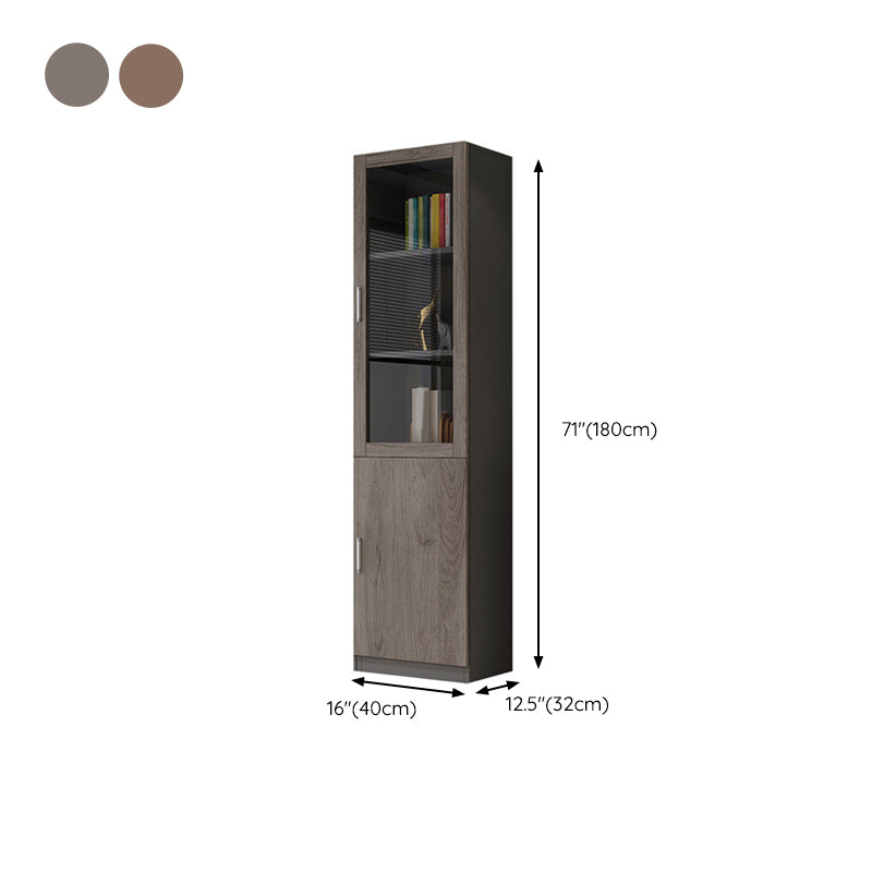 Contemporary Bookcase Closed Back Engineered Wood Vertical Shelf Bookcase