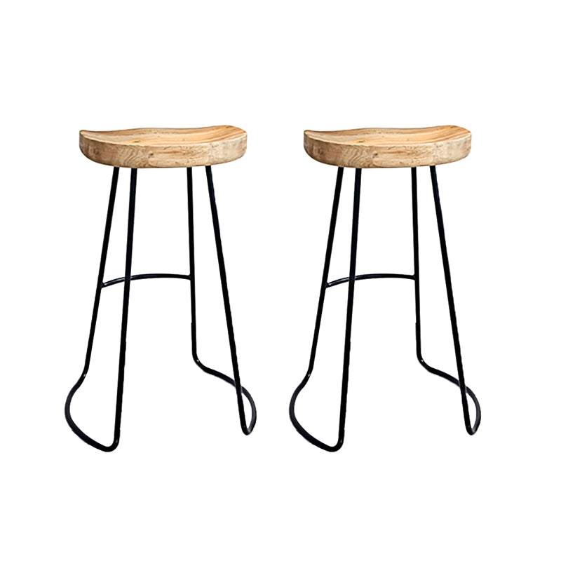Saddle Seat Coffee Shop Bar & Counter Stool Modern Wood and Metal Dining Stool