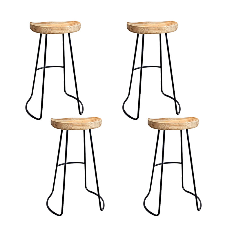 Saddle Seat Coffee Shop Bar & Counter Stool Modern Wood and Metal Dining Stool