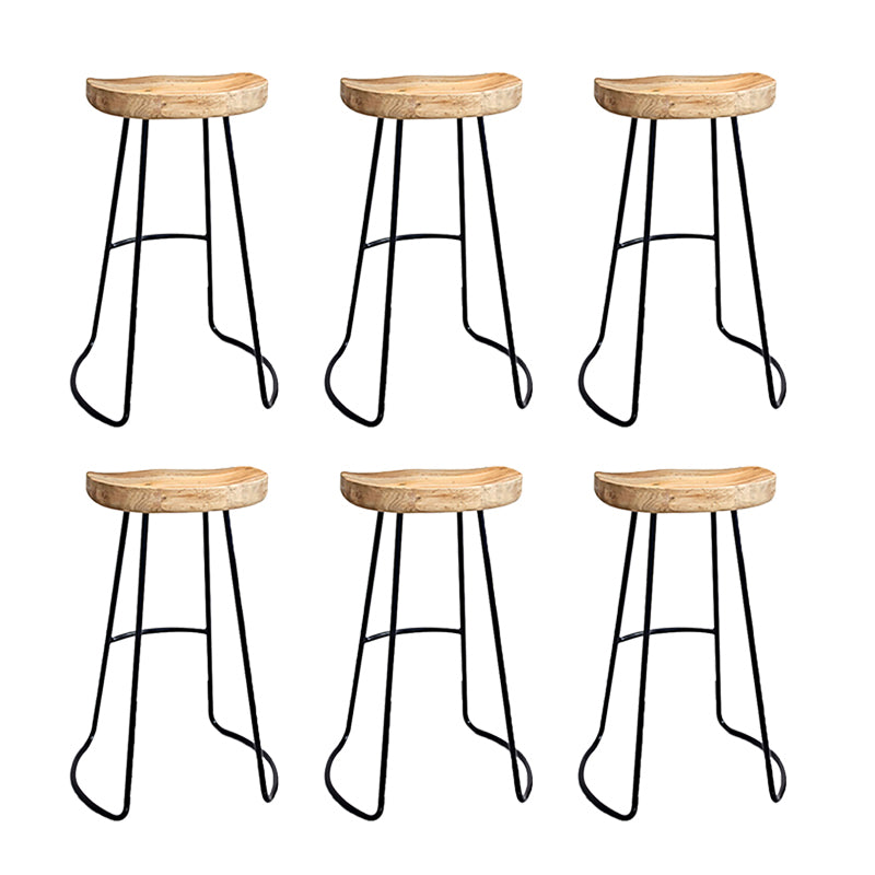Saddle Seat Coffee Shop Bar & Counter Stool Modern Wood and Metal Dining Stool
