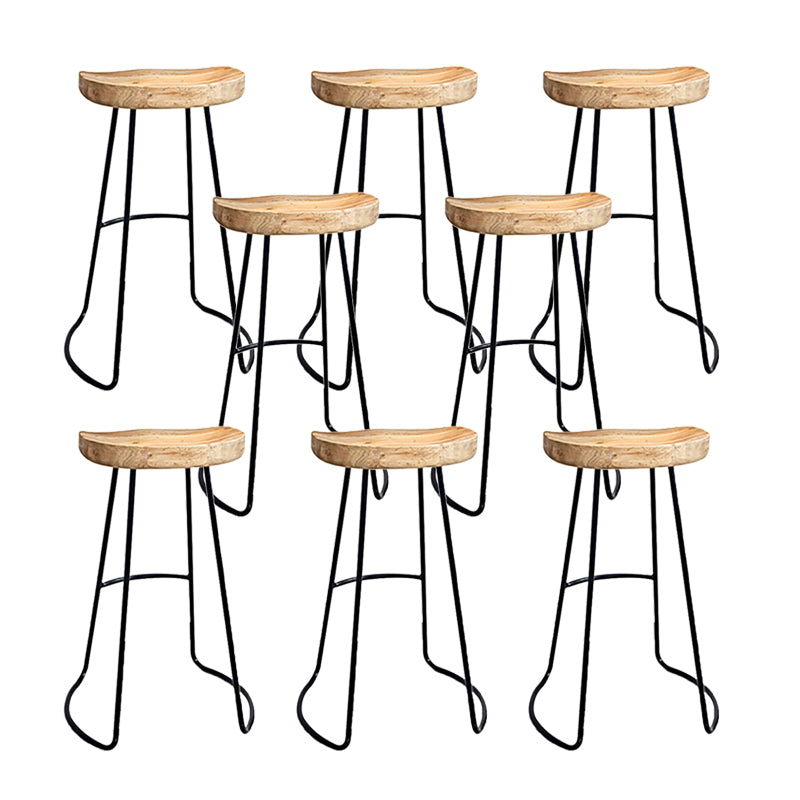 Saddle Seat Coffee Shop Bar & Counter Stool Modern Wood and Metal Dining Stool