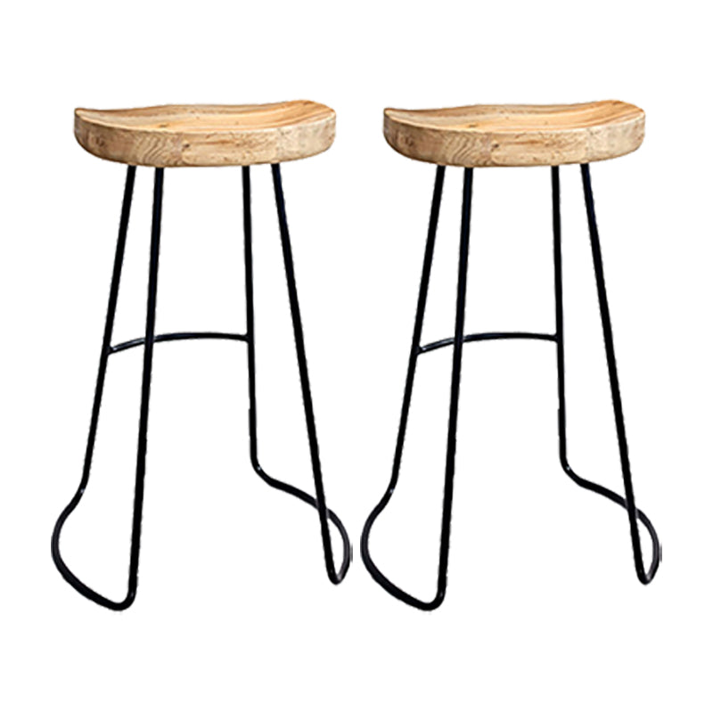 Saddle Seat Coffee Shop Bar & Counter Stool Modern Wood and Metal Dining Stool